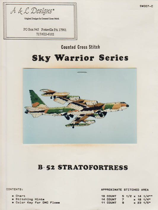 A&L Designs B-52 Stratofortress War Plane cross stitch pattern