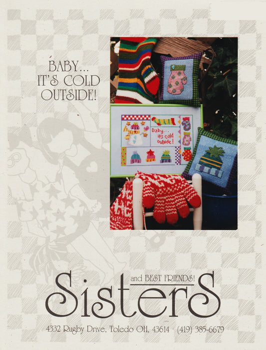 Sisters & Best Friends Baby It's Cold Outside cross stitch pattern
