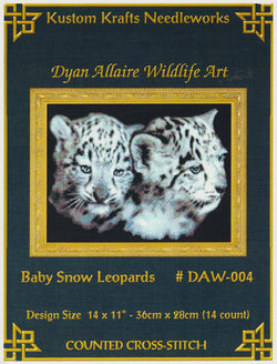 Kustom Krafts Baby Snow Leopards DAW-004 cross stitch pattern