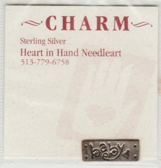 Heart in Hand Baby sterling silver charm