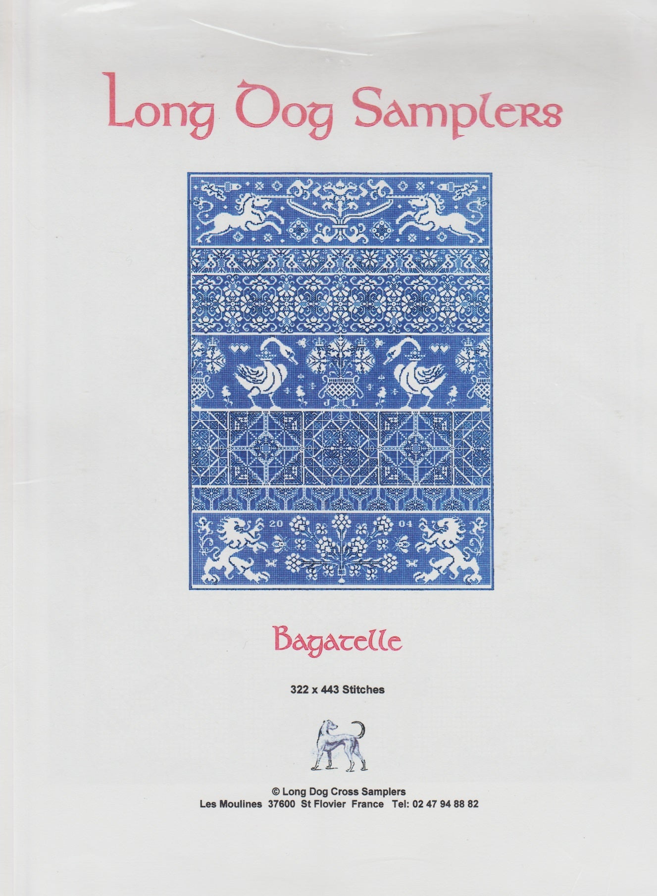 Long Dog Samplers Bagatelle cross stitch pattern