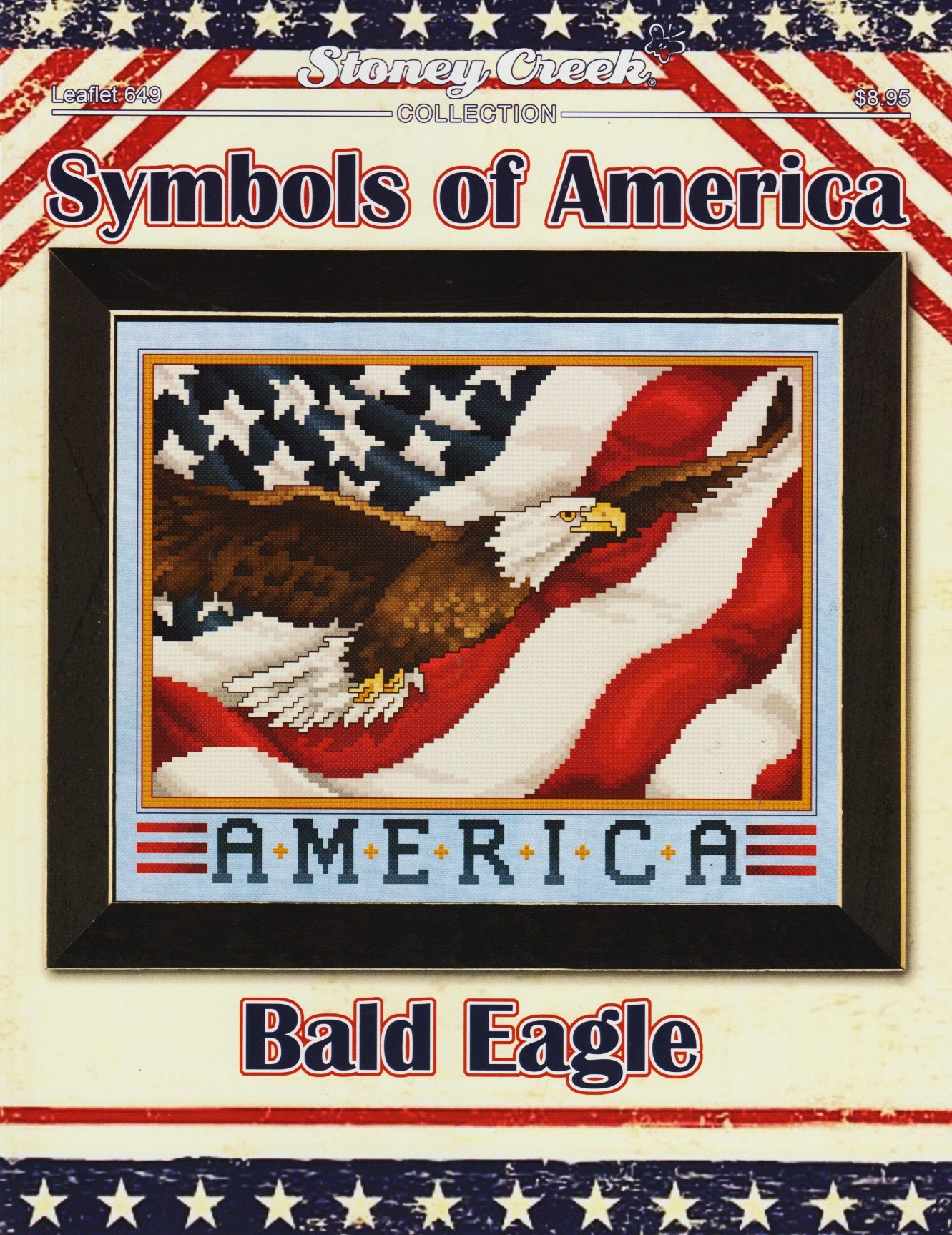 Stoney Creek Bald Eagle LFT649 patriotic cross stitch pattern