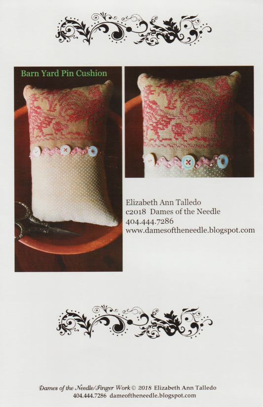 Dames of the Needle Barnyard Pin Cushion cross stitch pattern