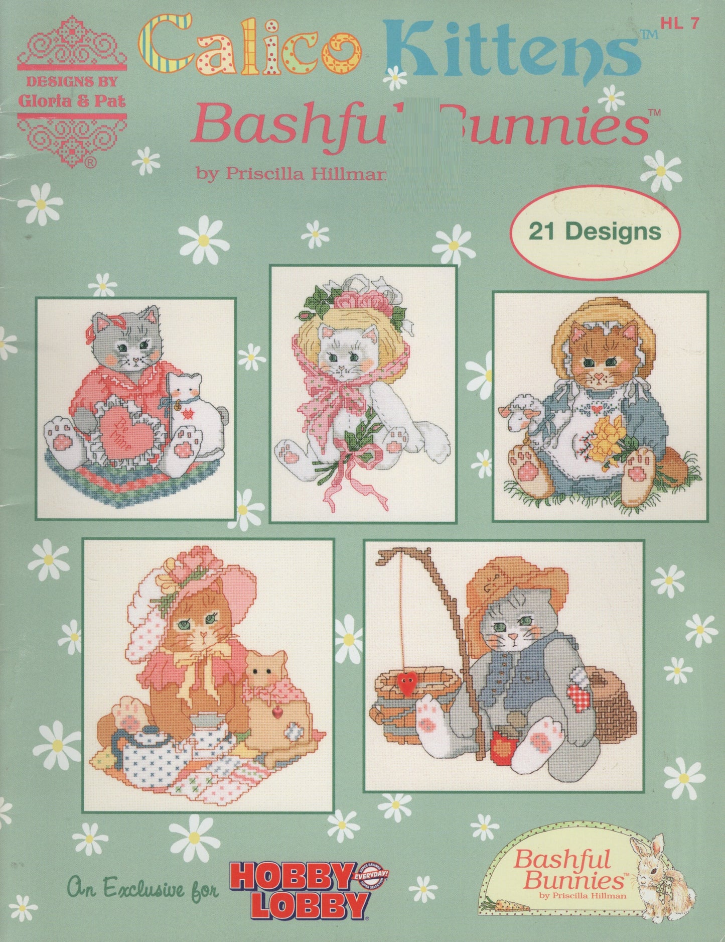 Gloria & Pate Bashful Bunnies & Calico Kittens Hobby Lobby HL7 cross stitch pattern