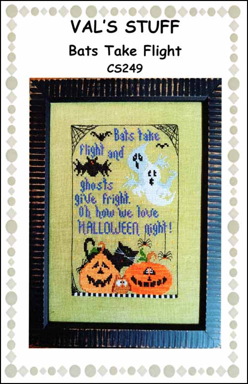 Val's Stuff Bats Take Flight Halloween CS249 cross stitch pattern