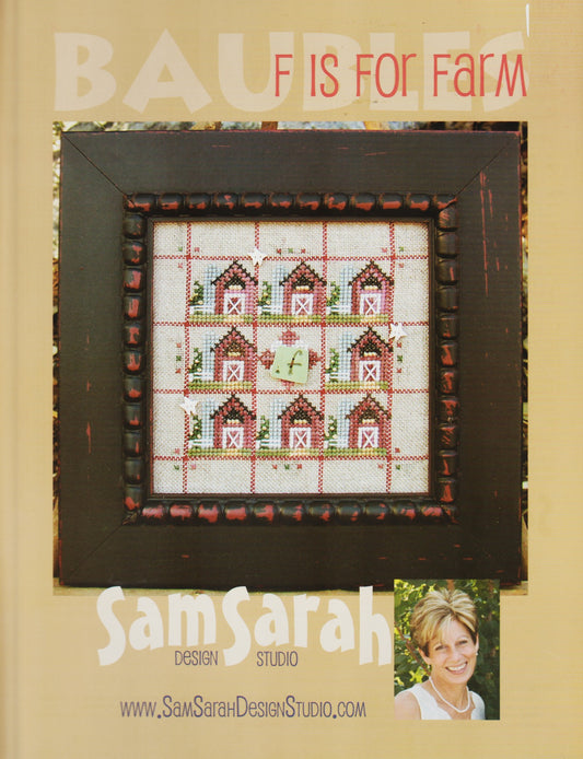 Sam Sarah Baubles F is for Farm cross stitch pattern