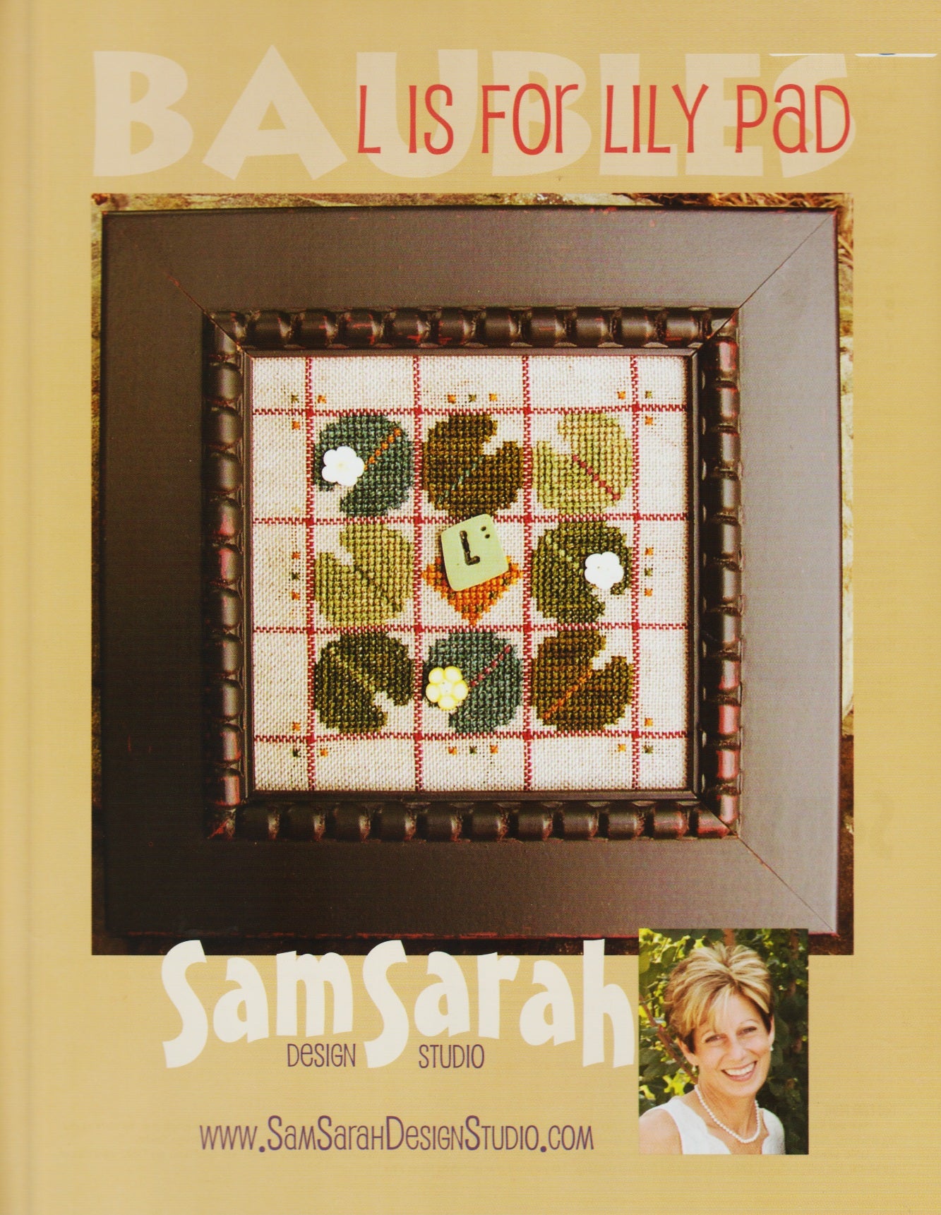 Sam Sarah Baubles L is for Lily Pad cross stitch pattern