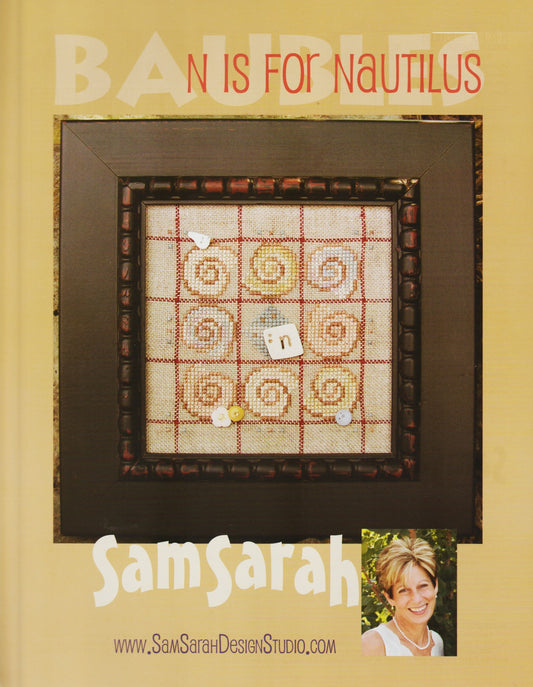 Sam Sarah Baubles N is for Nautilus cross stitch pattern