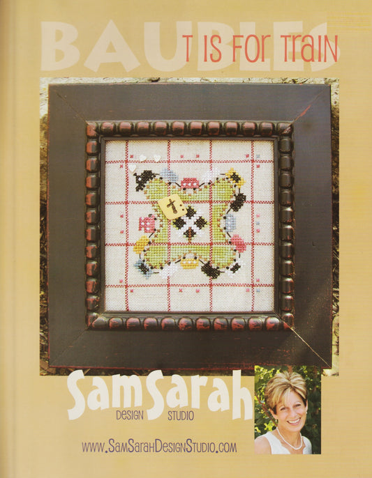 Sam Sarah Baubles T is for Train cross stitch pattern