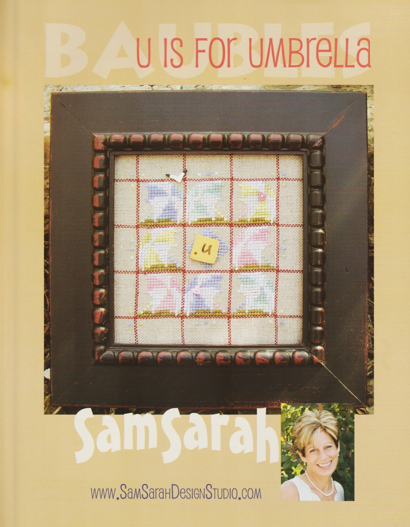 Sam Sarah Baubles U is for Umbrella cross stitch pattern