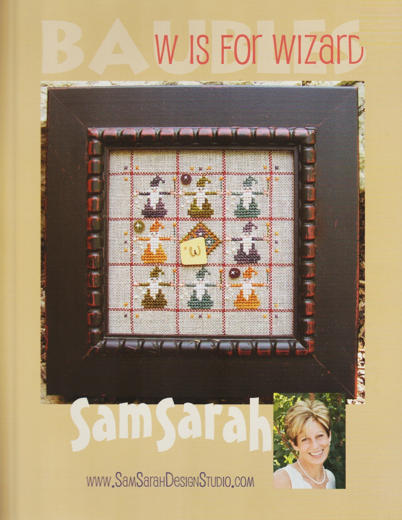 Sam Sarah Baubles W is for Wizard cross stitch pattern