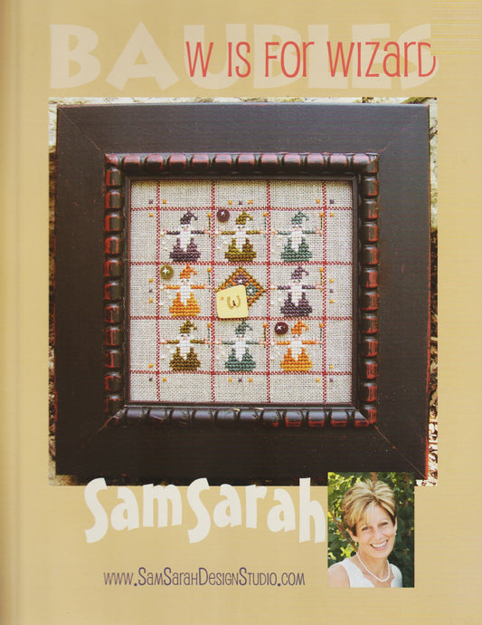 Sam Sarah Baubles W is for Wizard cross stitch pattern