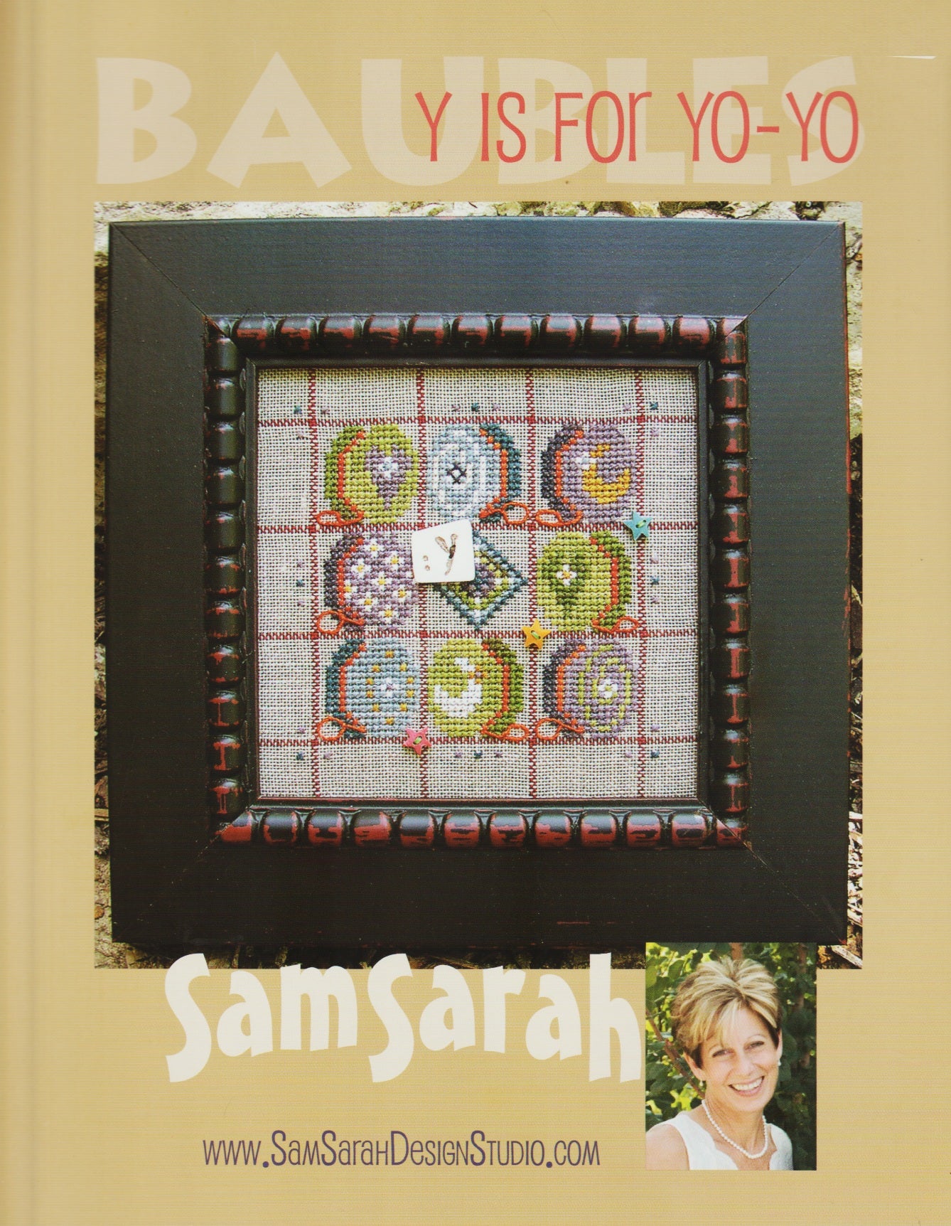 Sam Sarah Baubles Y is for Yo-Yo cross stitch pattern