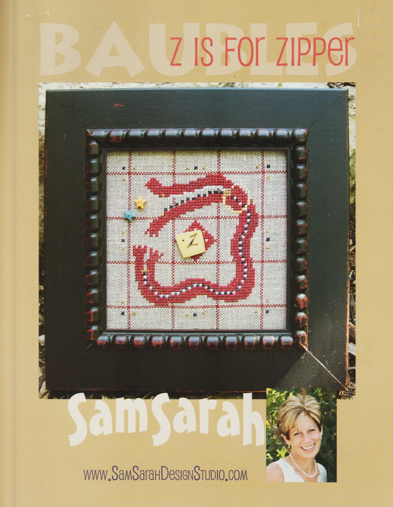 Sam Sarah Baubles Z is for Zipper cross stitch pattern