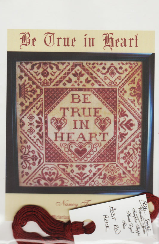 The Victorian Motto Sampler Shoppe Nancy Turner Be True In Heart Quaker cross stitch pattern