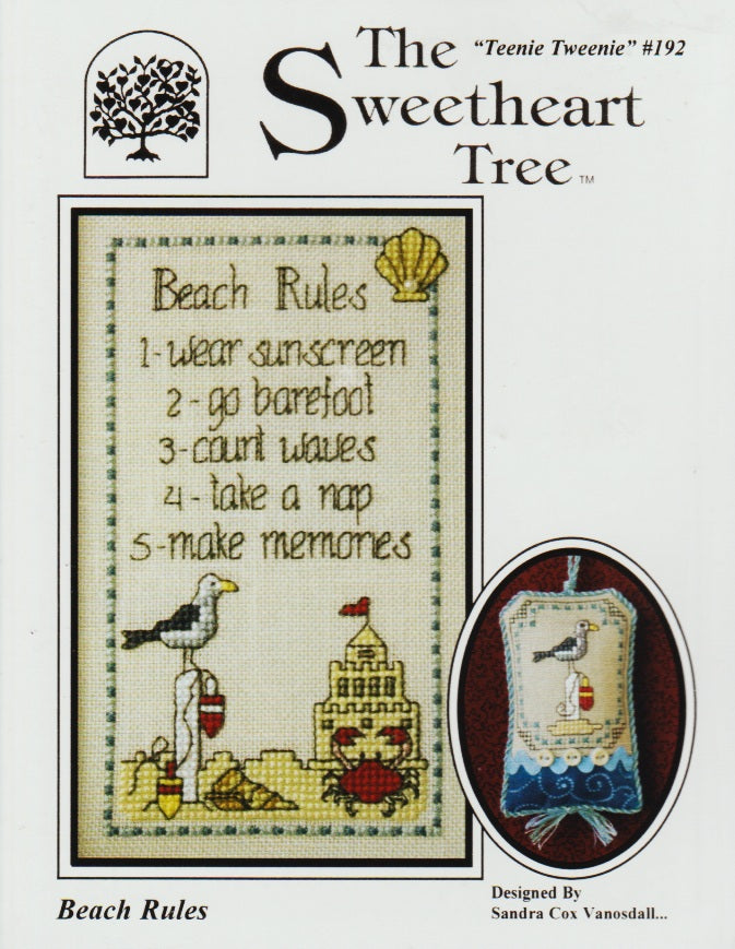Sweetheart Tree Beach Rules TT192 cross stitch pattern