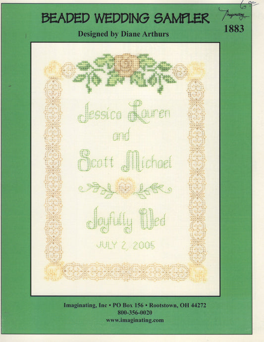 Imaginating Beaded Wedding Sampler 1883 cross stitch pattern