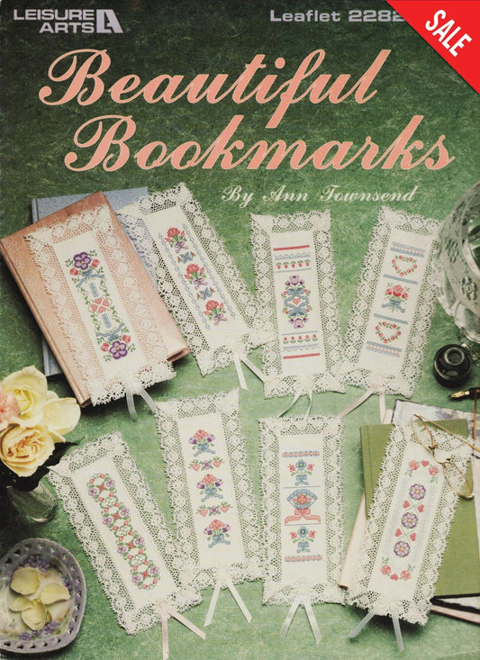 Leisure ARts Beautiful Bookmarks floral cross stitch pattern