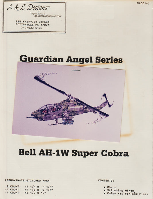 A&L Designs Bell AH-1W Super Cobra cross stitch helicopter pattern