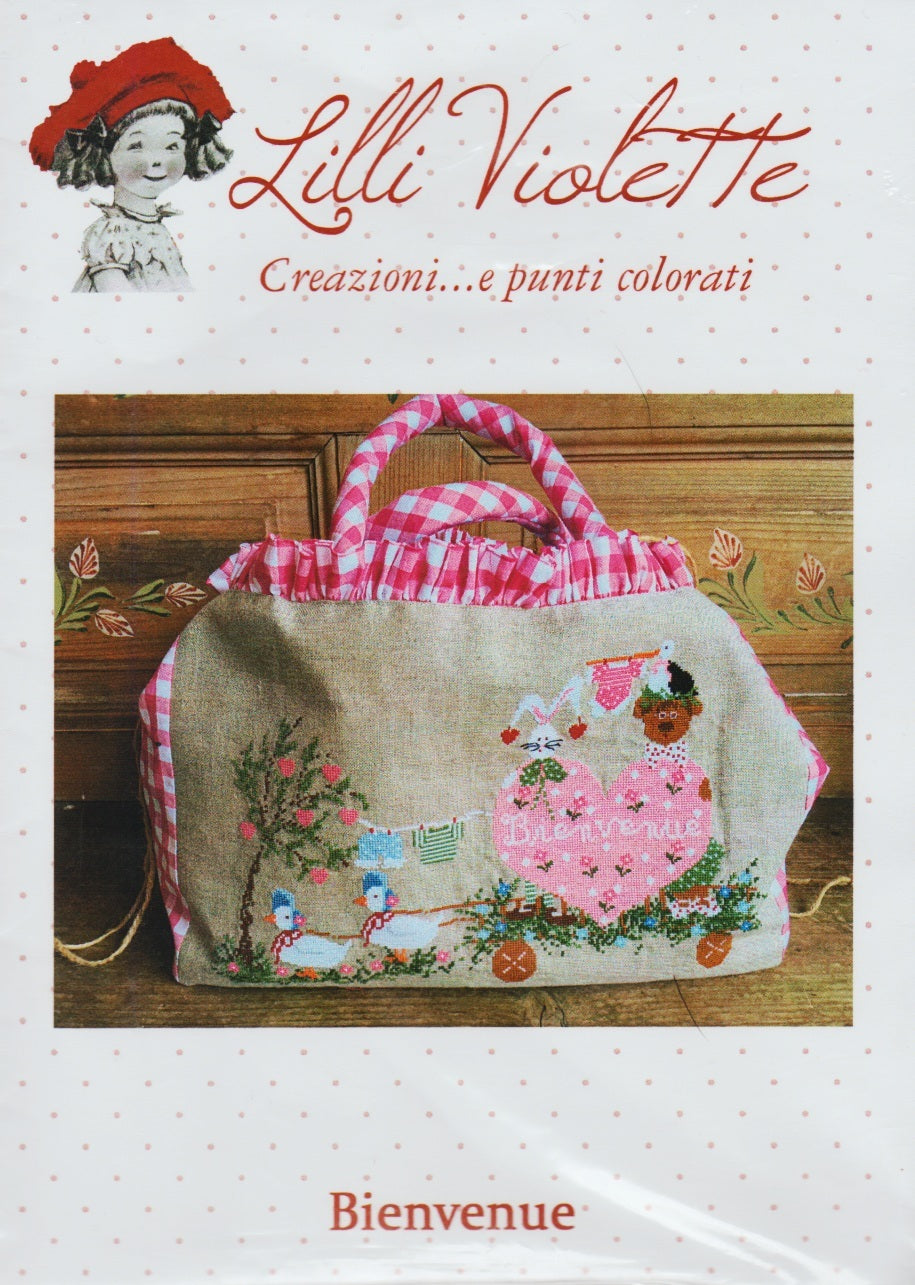 Lillie Violette Bienvenue cross stitch pattern