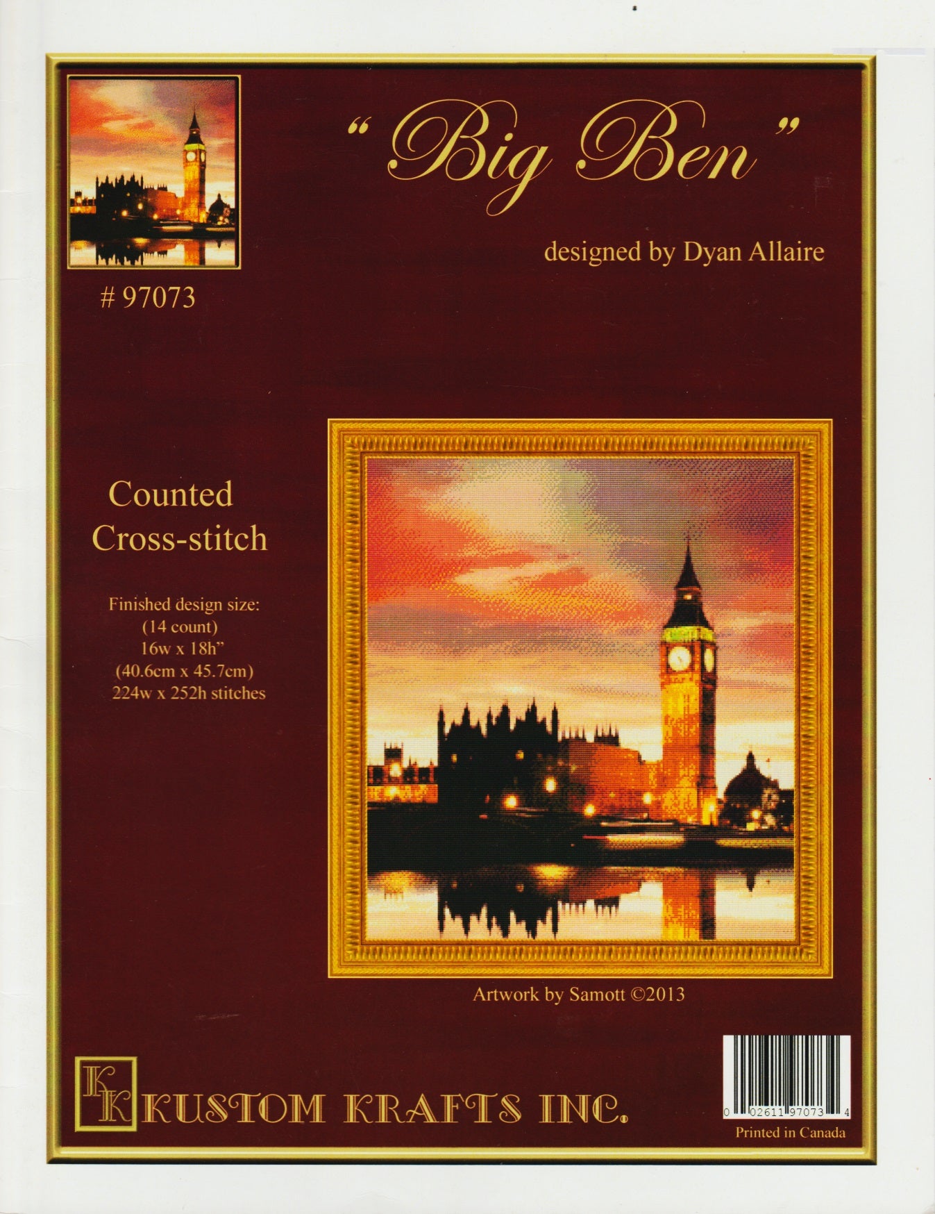 Kustom Krafts Big Ben 97073 cross stitch pattern