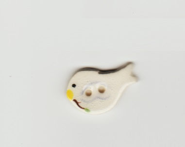 White Bird ceramic button