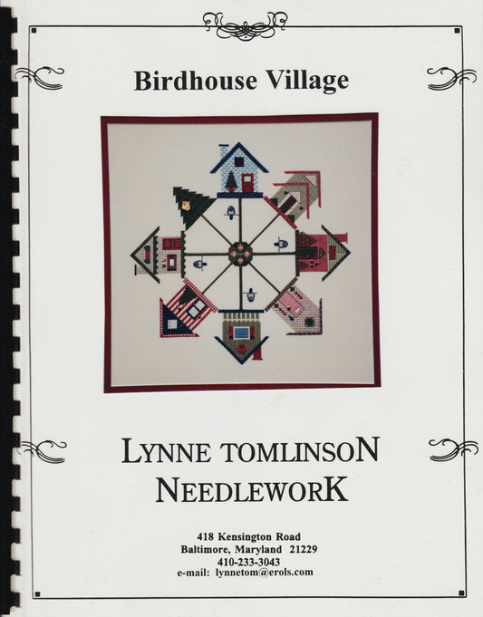 Lynne Tomlinson Needlework Birdhouse Village needlepoint pattern