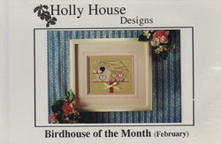 Holly House Designs Birdhouse of the Month February cross stitch pattern