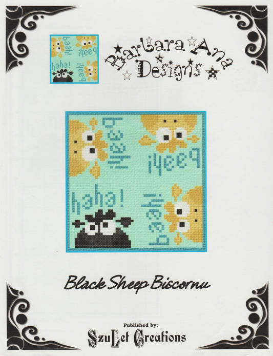 SzuLet Barbara Ana Designs Black Sheep Biscornu cross stitch pattern