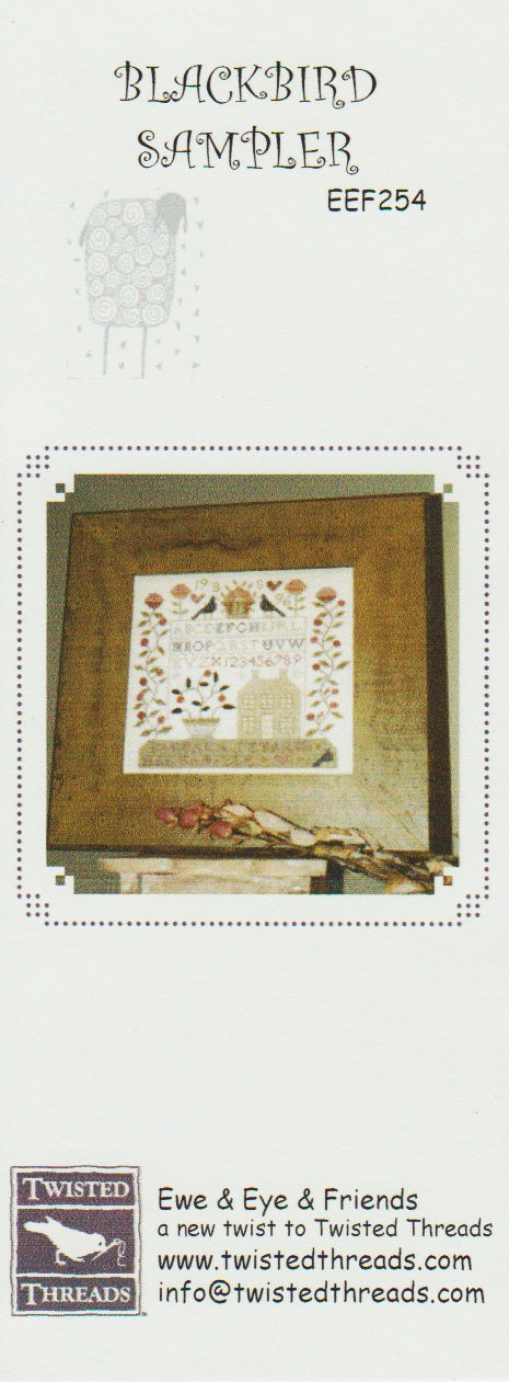 Ewe & Eye Blackbird Sampler EFF254 cross stitch pattern