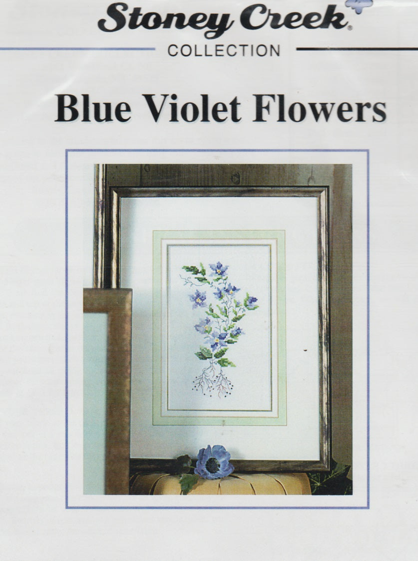 Stoney Creek Blue Violet Flowers cross stitch kit