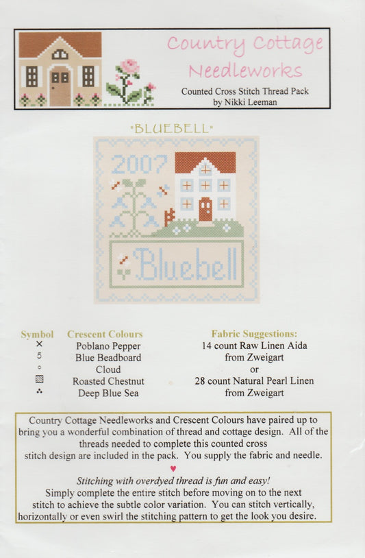 Country Cottage Needleworks Bluebell cross stitch pattern