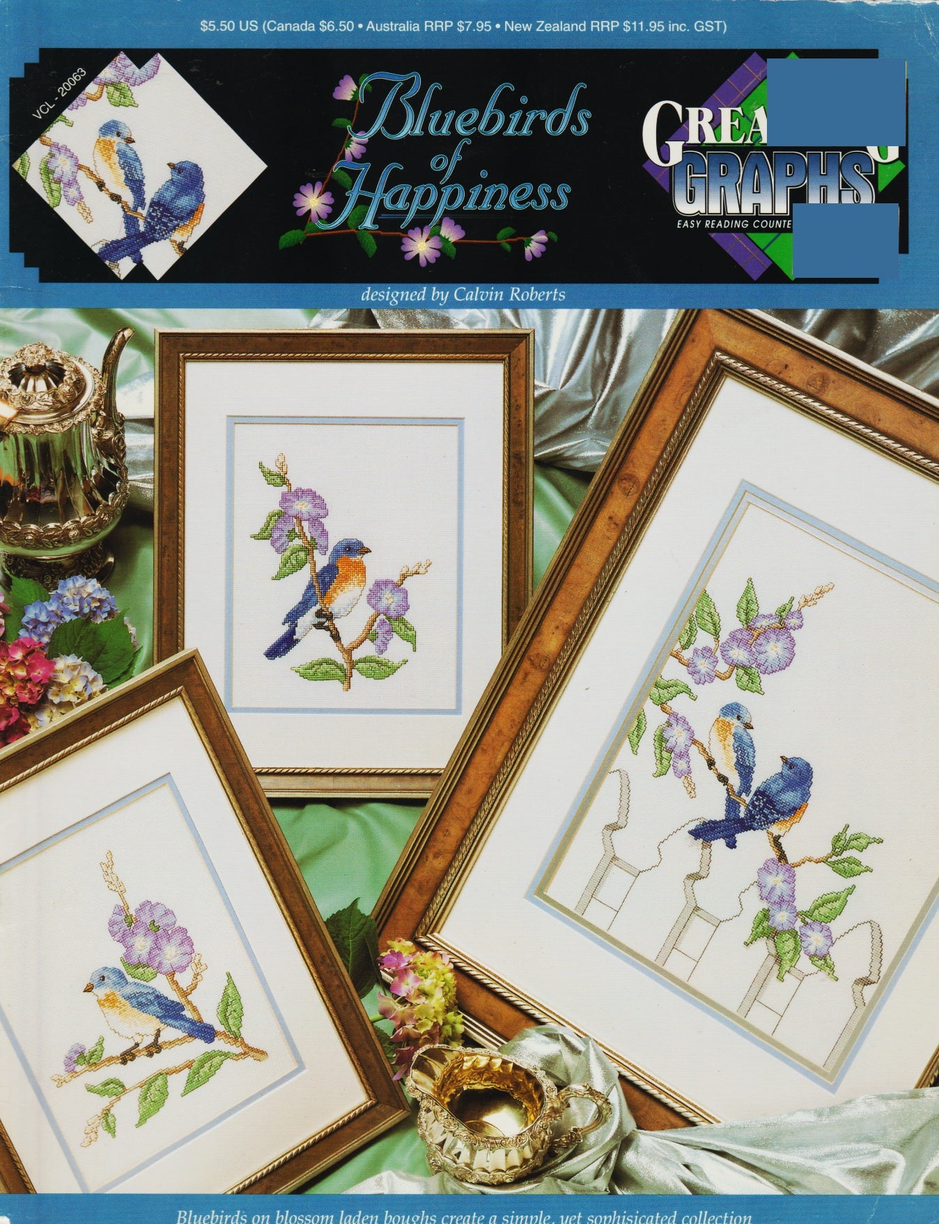 Great Big Graphs Bluebirds of Happiness VCL-20063 cross stitch pattern