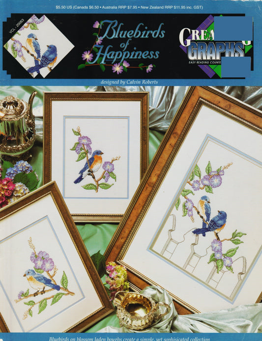 Great Big Graphs Bluebirds of Happiness VCL-20063 cross stitch pattern