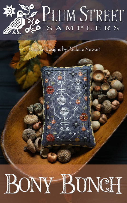 Plum Street Samplers Bony Bunch halloween cross stitch pattern