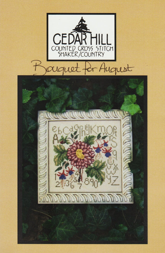 Cedar Hill Bouquet for August cross stitch pattern