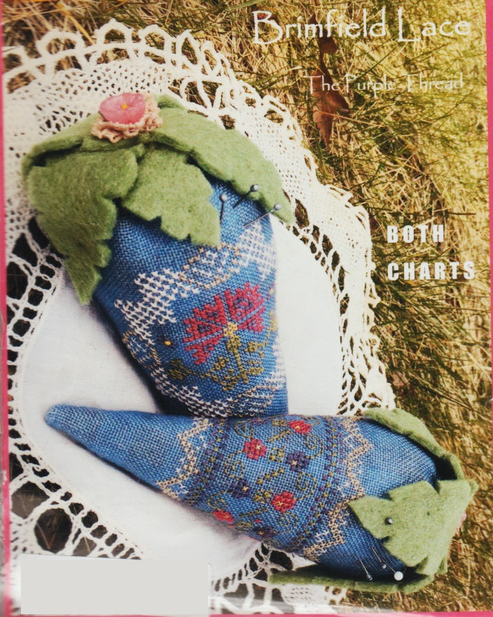 The Purple Thread Brimfield Lace Pincushion cross stitch kit