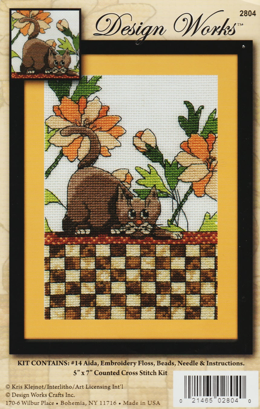 Design Works Brown Cat 2804 cross stitch kit