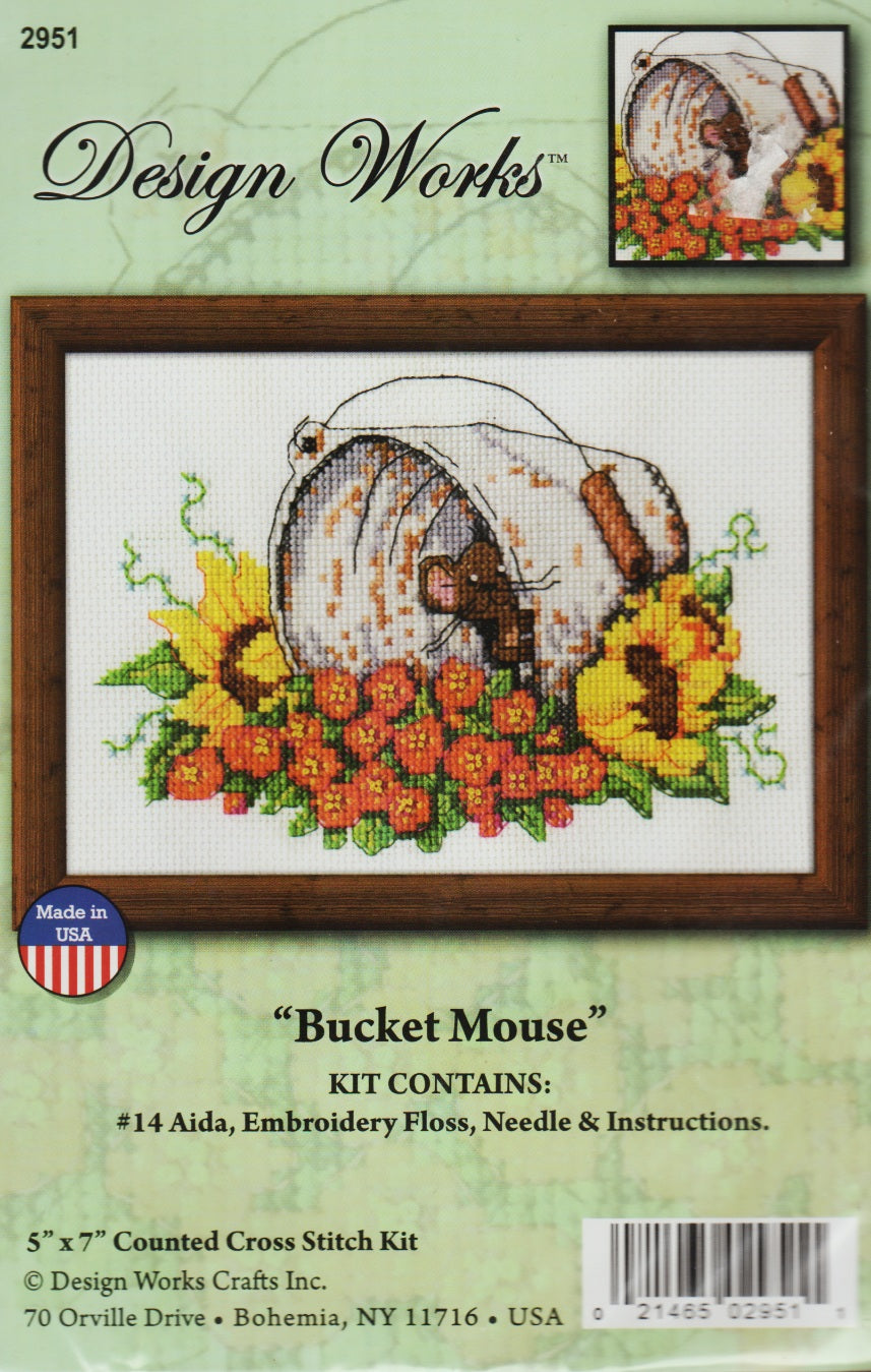 Design Works Bucket Mouse 2951 cross stitch kit