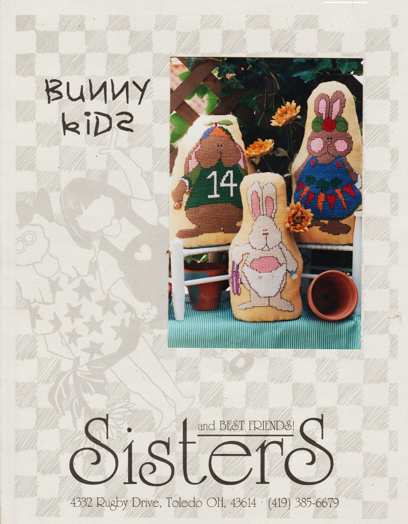 Sisters & Best Friends Bunnie Kids Easter cross stitch pattern
