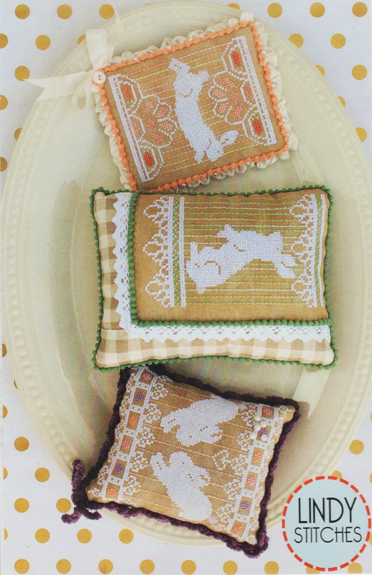 Lindy Stitches Bunny Lace Trio cross stitch pattern