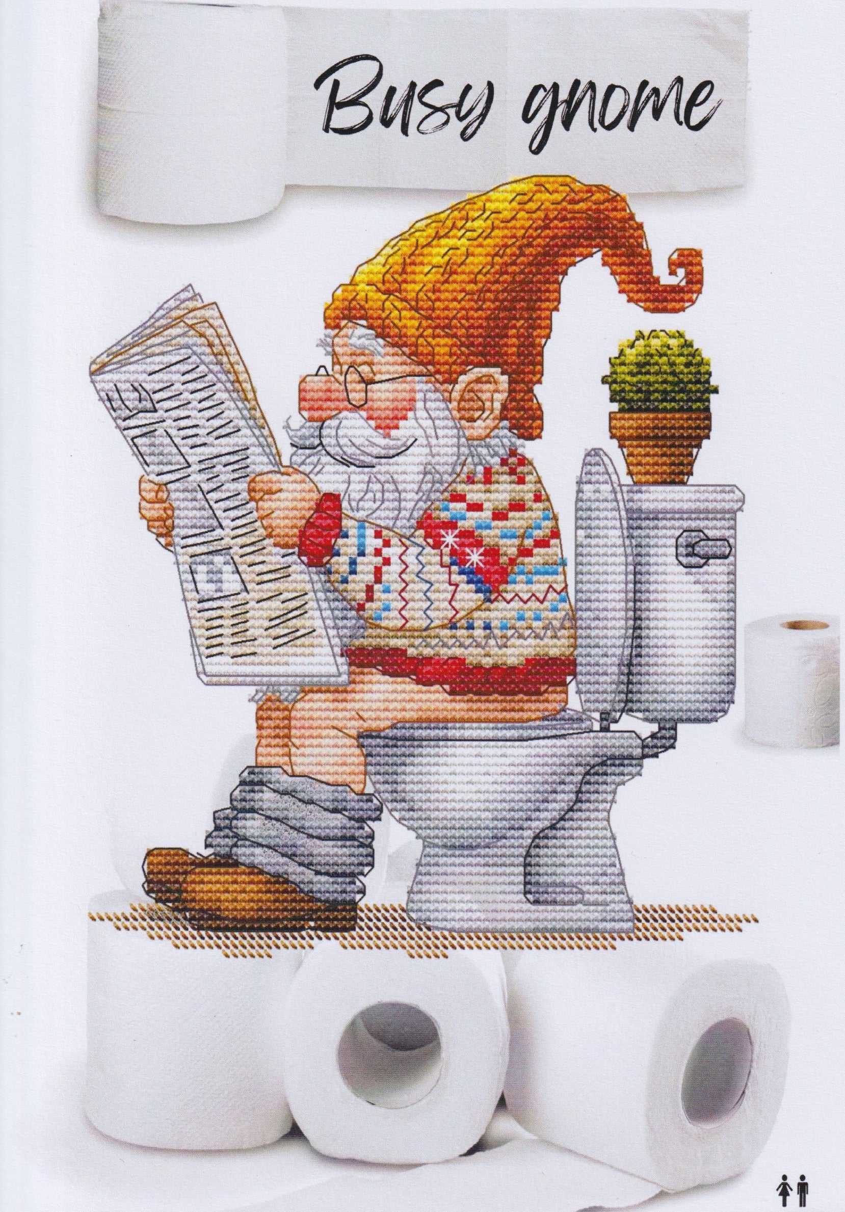 Les Petites croix de lucie Busy Gnome cross stitch pattern