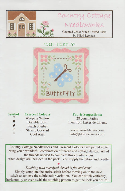 Country Cottage Needleworks Butterfly cross stitch pattern