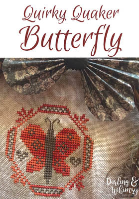 Darling & Whimsy Quirky Quaker Butterfly cross stitch pattern