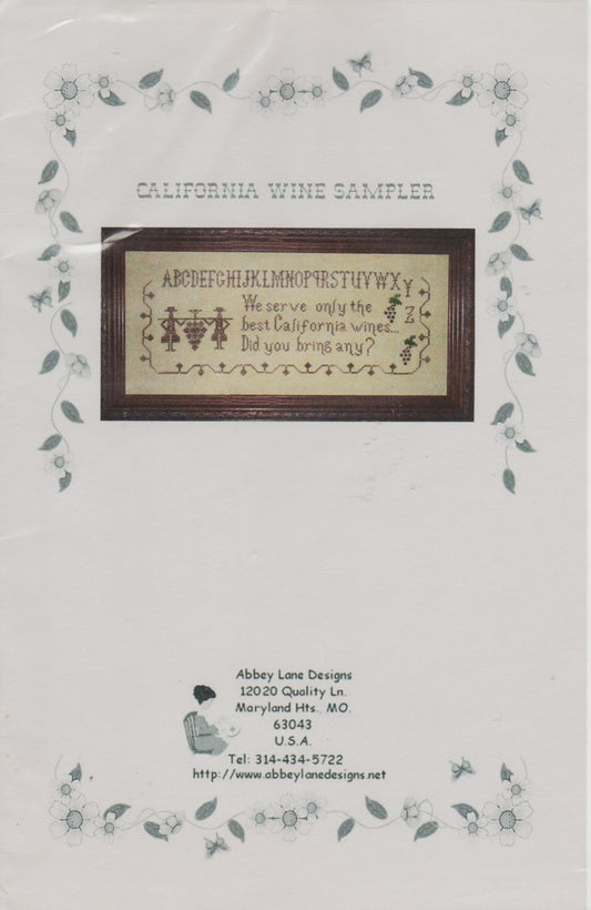 Abbey Lane Designs California Wine Sampler cross stitch pattern