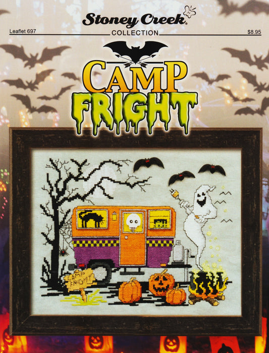 Stoney Creek Camp Fright LFT697 halloween camping cross stitch pattern