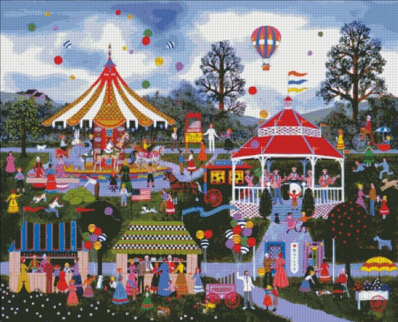 Heaven and Earth Designs Candied Apples and Candy Corn HAEDJWS101 circus carnival fair cross stitch pattern