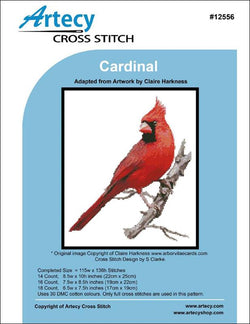 Artecy Cardinal 12556 bird cross stitch pattern