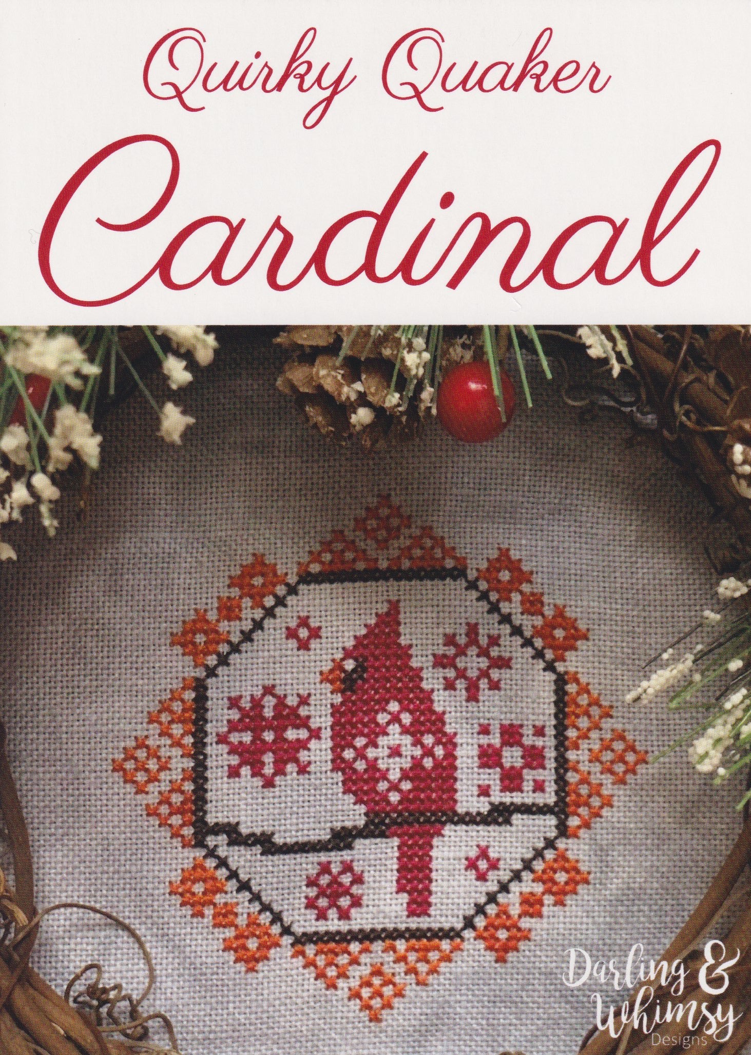 Darling & Whimsy Cardinal cross stitch pattern