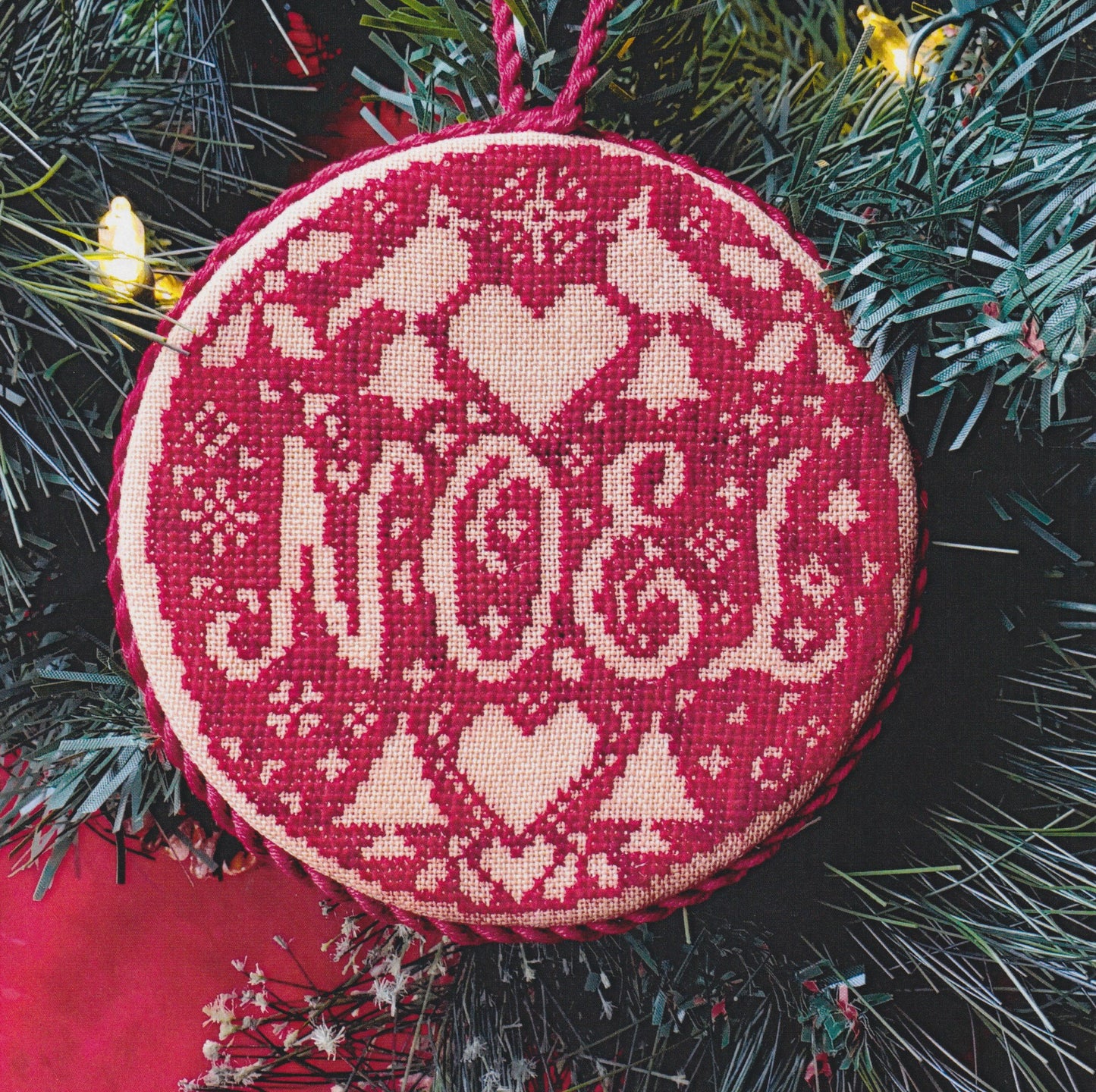 Wildflower Stitching Cardinal's Noel christmas ornament cross stitch pattern